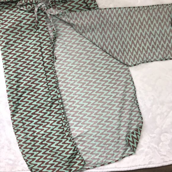 Zara Women's The Lissie Shirt Size Medium Swim Cover Up Tie Front Mint Brown NEW - Picture 7 of 12